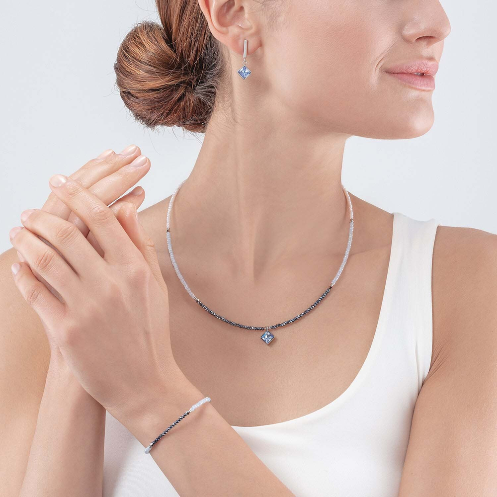 Серьги-пусеты Coeur de Lion Light Blue-Silver 6006/21-0741 цвет голубой, серебряный