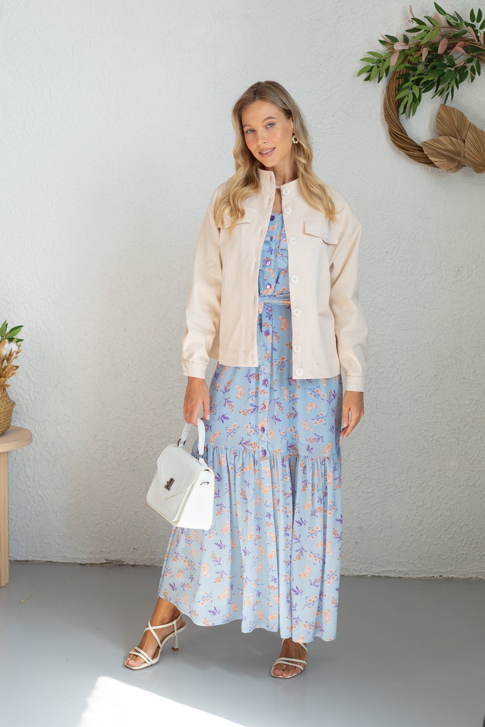 Куртка пудровая джинсовая из хлопка