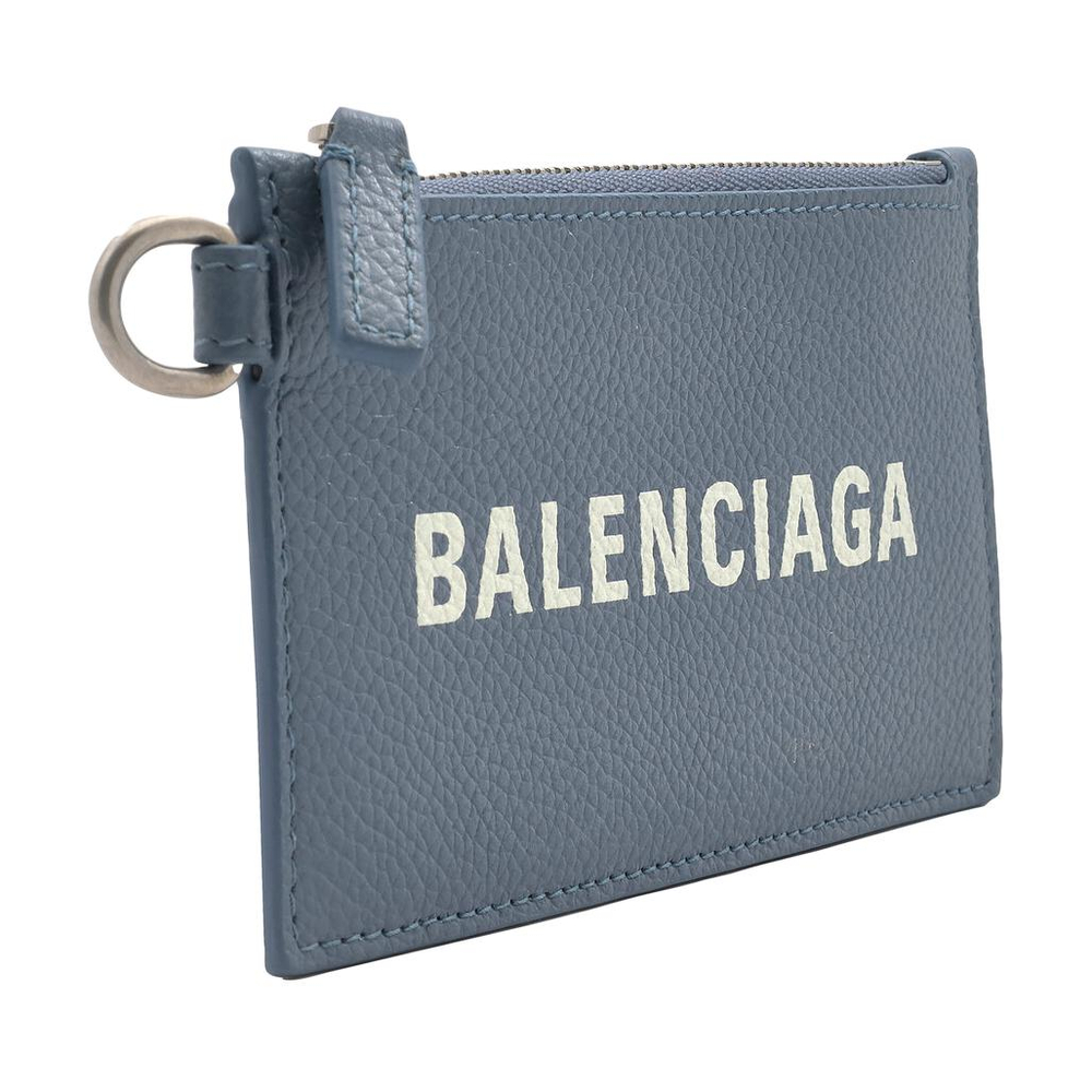 Balenciaga Cash Key Ring Cow Leather Card Holder Card Holder Women"s Blue