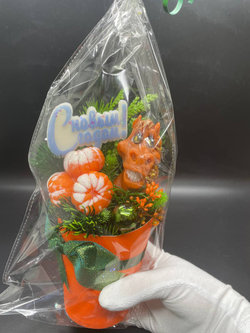 Ароматическое мыло ручной работы Конь и очищенные мандарины "С Новым Годом"