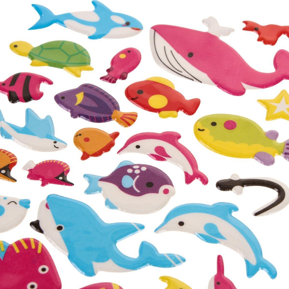 Наклейки выпуклые "Подводный мир" 20*10см.