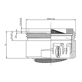 Аэратор LemarkNEOPERL PERLATOR HONEYCOMB SSR, M24, внутренний, с изменяемым углом, NP13303SSR-BL