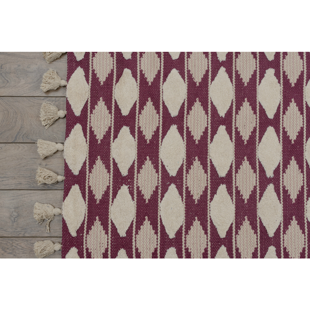 Ковер из хлопка бордового цвета Argyle Ethnic 160х230 см