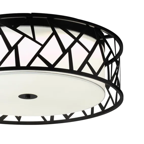 7700/40L AVRA LED SN 056 Светильник металл/ткань/стекло/белый/черный LED 40Вт 3000-6000K D500 IP20 пульт ДУ FABIANA