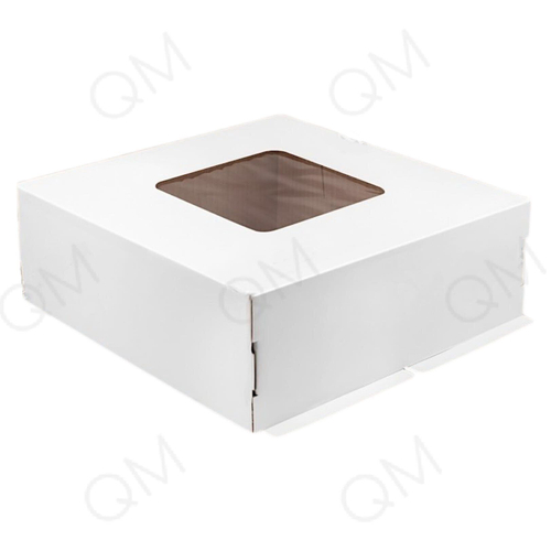 Коробка для торта с окошком 420*420*150 мм белая, 50 шт