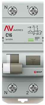 Автомат дифференциальный EKF rcbo6-1pn-16C-10-ac-av