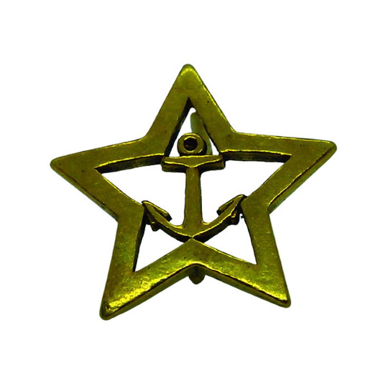 Значок мет. Якорь в звезде (мал., на пимсе)