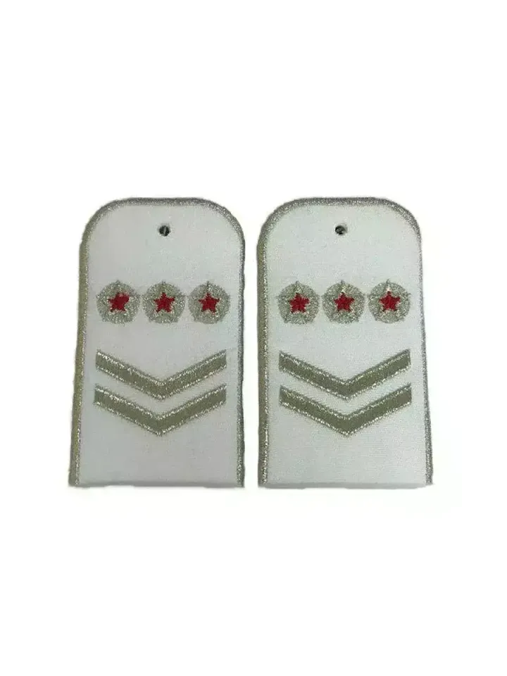 Погоны Метрополитена вышитые белые (2 лычки 3 звезды)