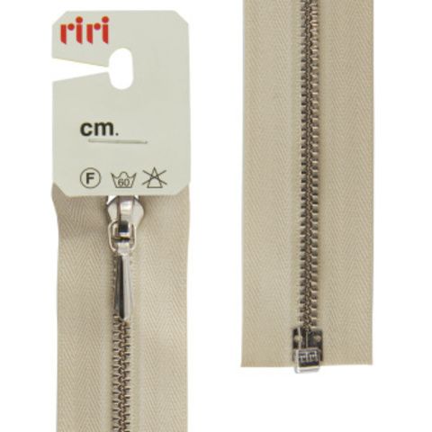 Молния металл Riri,  3 мм, разъёмная, цвет 2230, светло-бежевый