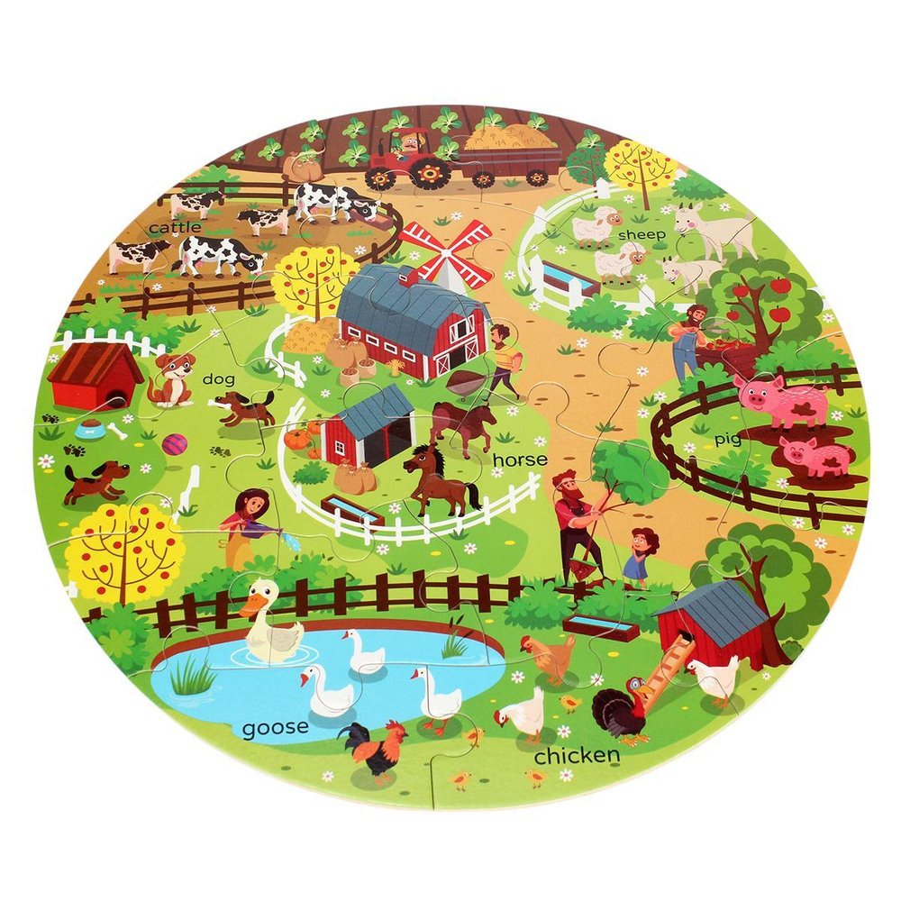 Развивающая игрушка Деревянная дорога 45 элементов, коробка C-41880