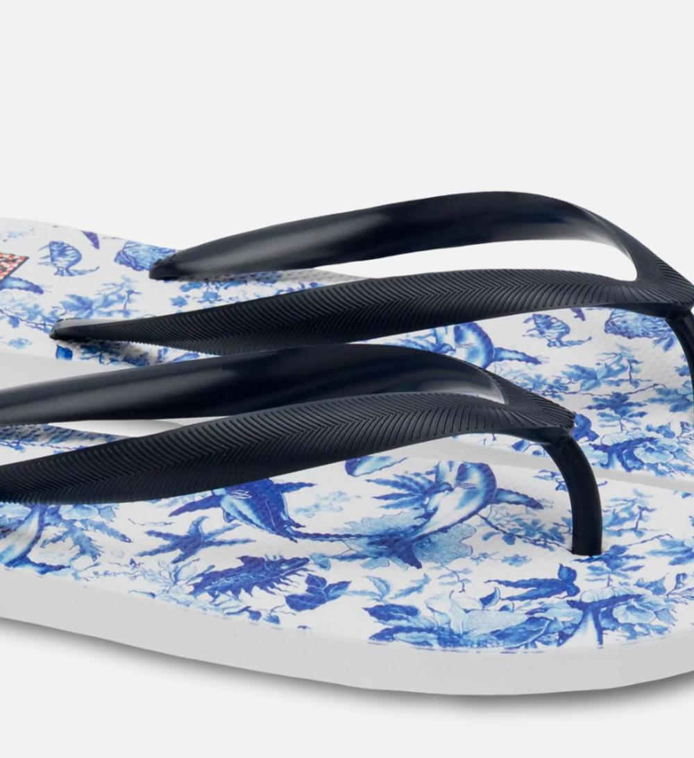 Сланцы MC Saint Barth tommy shark белые голубые акулы