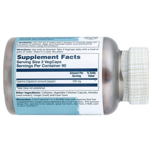 Solaray, Cool Cayene™, 180 растительных капсул (300 мг в 1 капсуле)