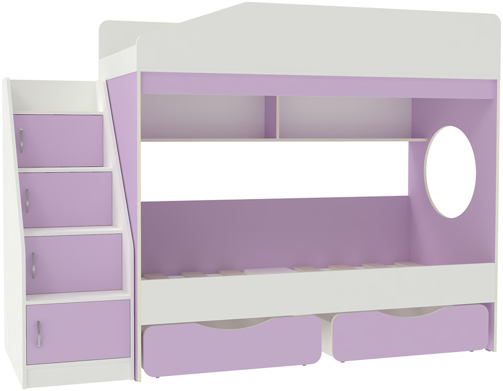 Двухъярусная кровать КарИВи Л-10.3 Белый  Ирис
