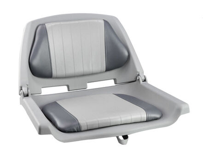 Кресло складное с подложкой серое пластмассовое