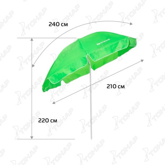 Зонт пляжный NISUS d 2,4м с наклоном (28/32/210D) N-240N