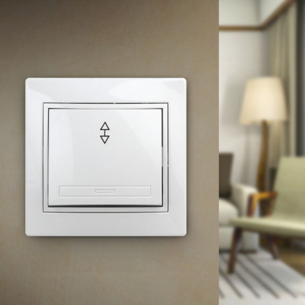 Переключатель Intro Plano 1-103-01 одноклавишный 10А-250В, IP20, СУ, белый