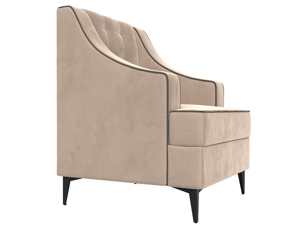 Кресло Марк, Бежевый\Коричневый, Велюр, 111865