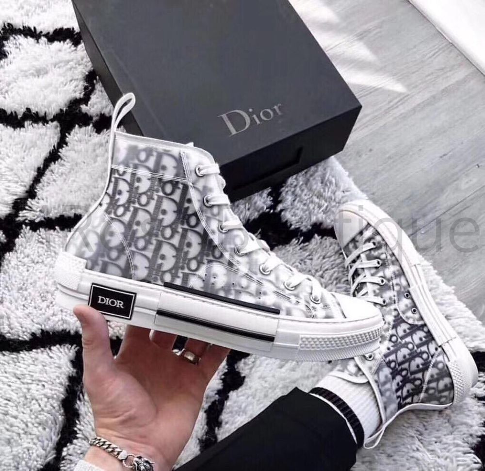 Высокие кеды Диор Walk'n'Dior с принтом Dior люкс класса