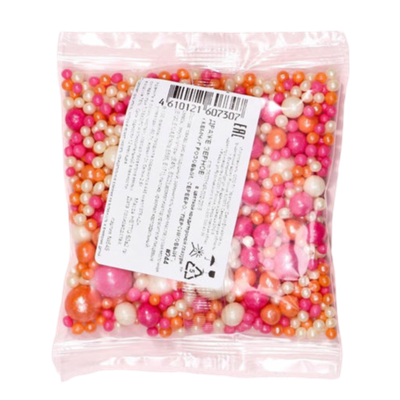 Посыпка "Жемчуг": персиковая, розовая,серебряная", 50 г