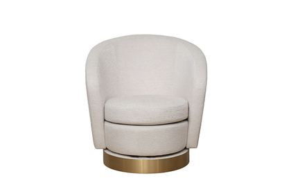 Кресло вращающееся 76x76см Garda Decor Napoli бежевая рогожка