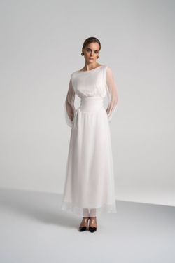 Платье миди со шнуровкой