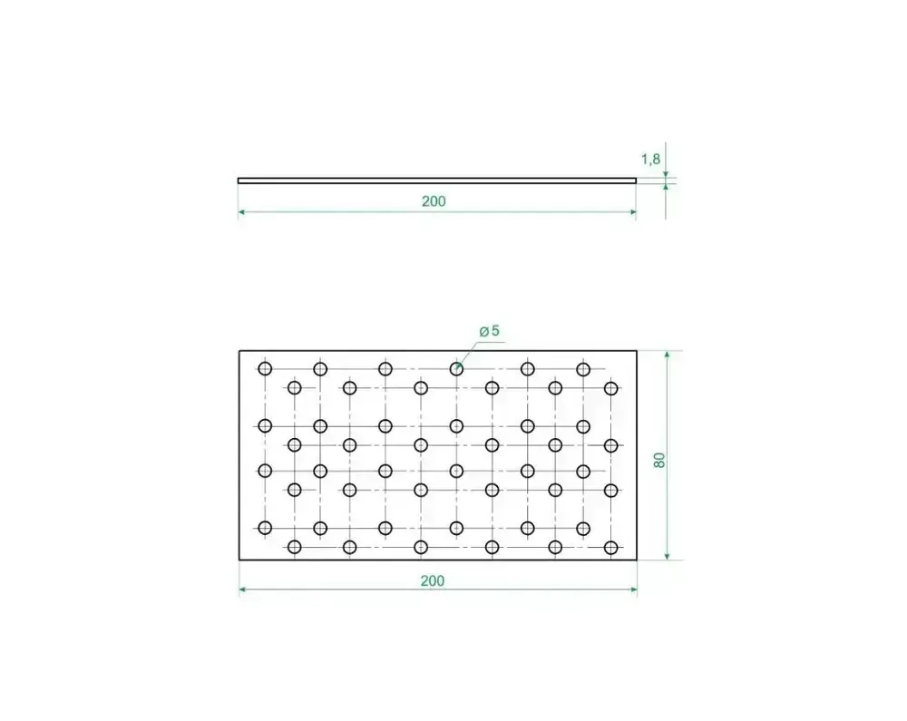 Пластина перфорированная крепежная,соединительная (PS) 80 мм x 200 мм (10 шт)