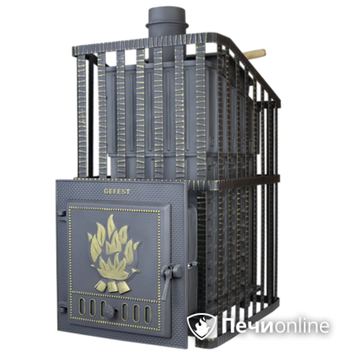 Печь для бани Гефест Ураган-25 дверца без стекла сетка-каменка, ЗК