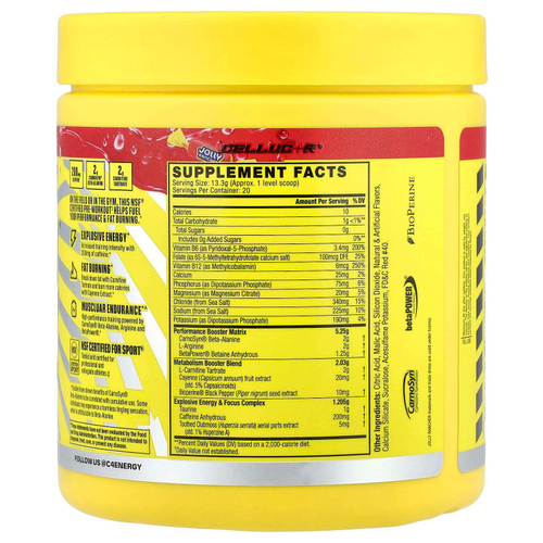 C4 / Cellucor, C4® Sport Ripped, предтренировочный комплекс, со вкусом вишни, 266 г (9,4 унции)