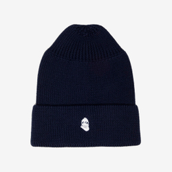Beanie Hat Embroidered Logo Navy