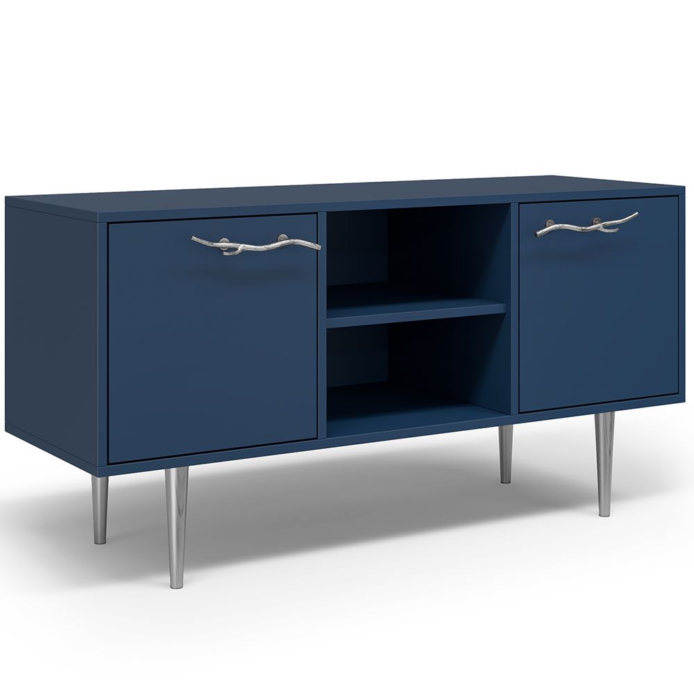 Тумба под ТВ Арт Колор matte 117см Стайл Сильвер Королевский синий матовый