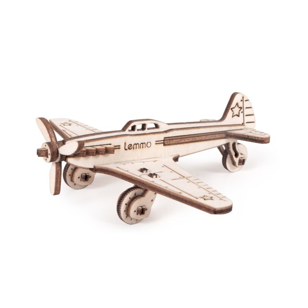 Самолёт ЯК-9 Lemmo - Деревянный конструктор, сборная модель, 3D пазл