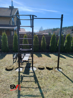 Монтаж уличной шведской стенки Sv Sport (3 вертикальных столба)