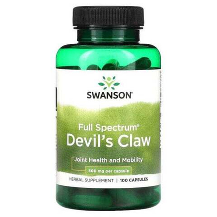 Для мышц и суставов Swanson, Devil's Claw полного спектра, 500 мг, 100 капсул