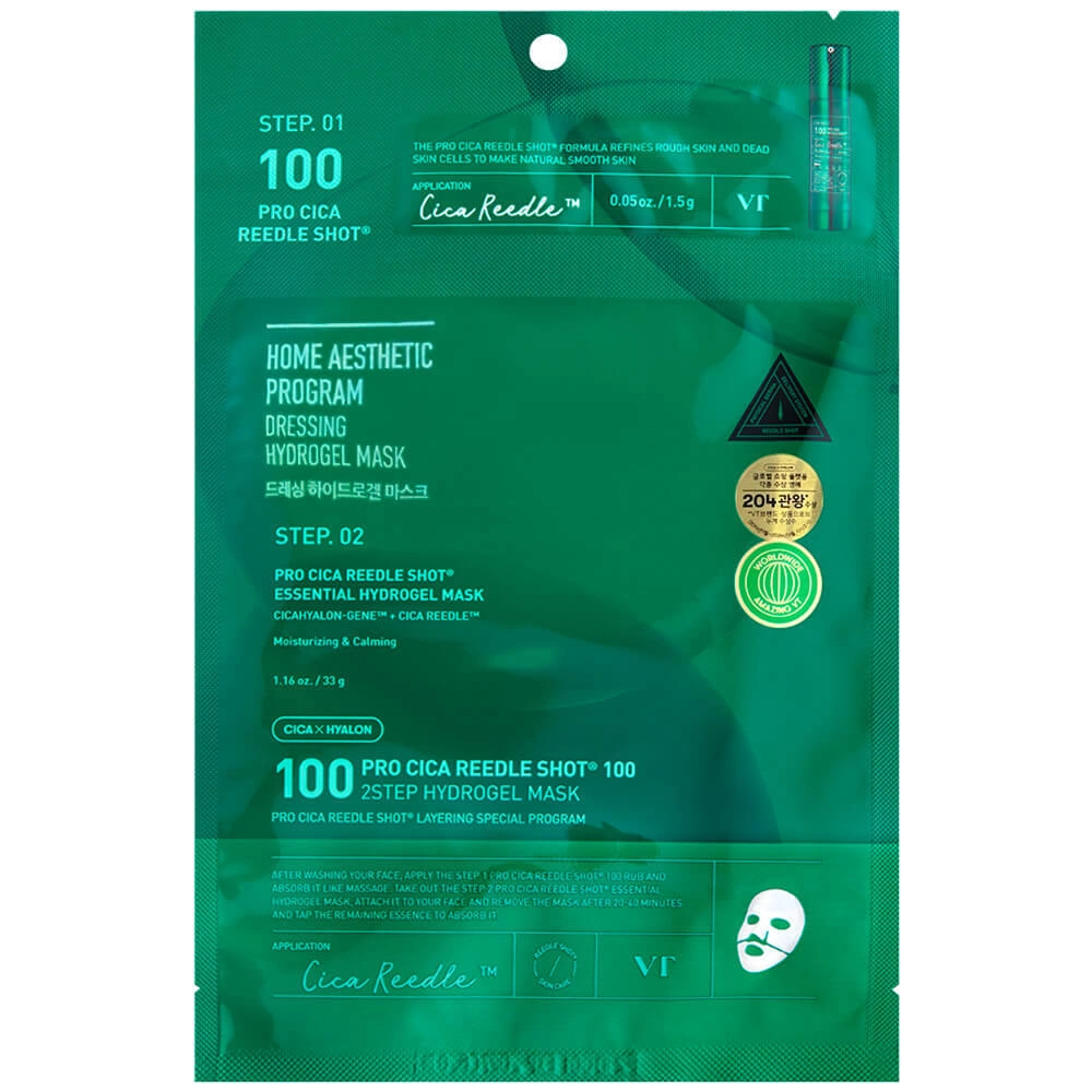 Гидрогелевая маска с центеллой VT Cosmetics Pro Cica Reedle Shot 100 2Step Hydrogel Mask