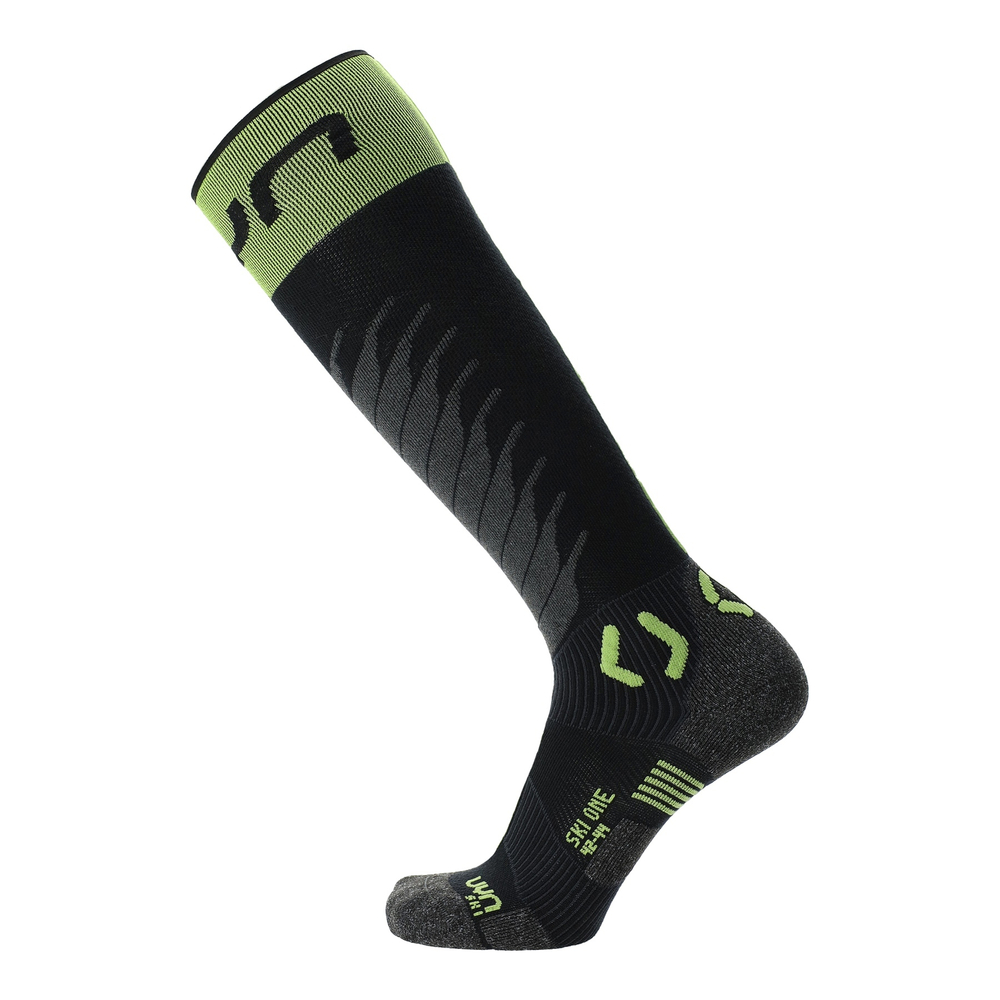 UYN Носки горнолыжные унисекс  Ski One Merino Black/Lime