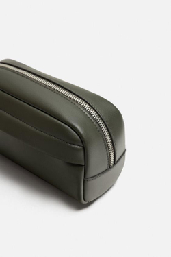 ZARA ОДНОТОННЫЙ НЕСЕССЕР, ЗЕЛЕНЫЙ