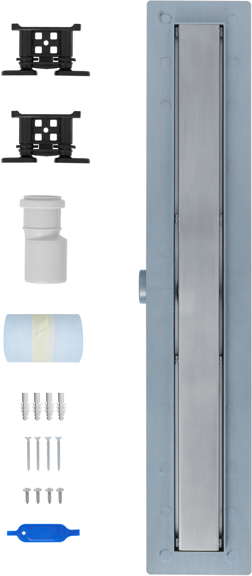 Душевой лоток CK DRAIN AQCP11-60 Plain 60 см, щелевая  решетка из нержавеющей стали, с рамкой