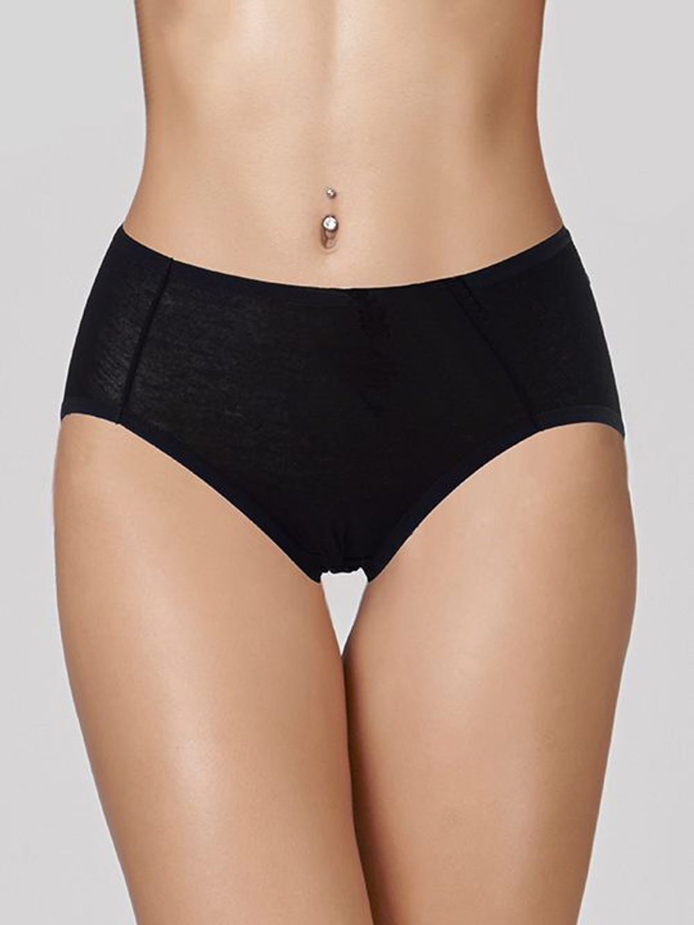 Трусики-слипы из лиоцелла с завышенной линией (Размер: L) (Цвет: молочный)