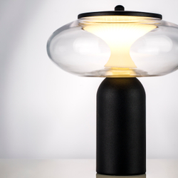 612917 Настольная лампа PALERMO 8W LED 350LM G ЧЕРНЫЙ/ПРОЗРАЧНЫЙ 3000K