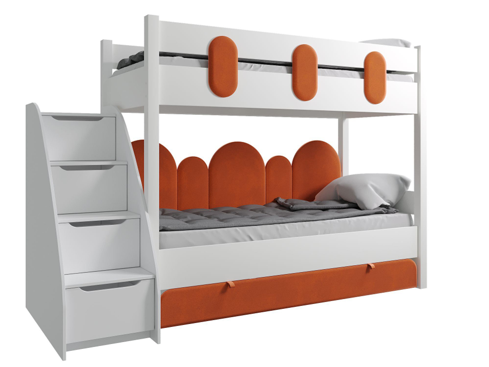 Двухъярусная кровать, Офелия, без лестницы оранжевый