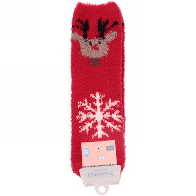 Носки женские махровые «Новогодние чудеса», микс 6 цветов, р. 36-40 (крючок, пакет, стикер)