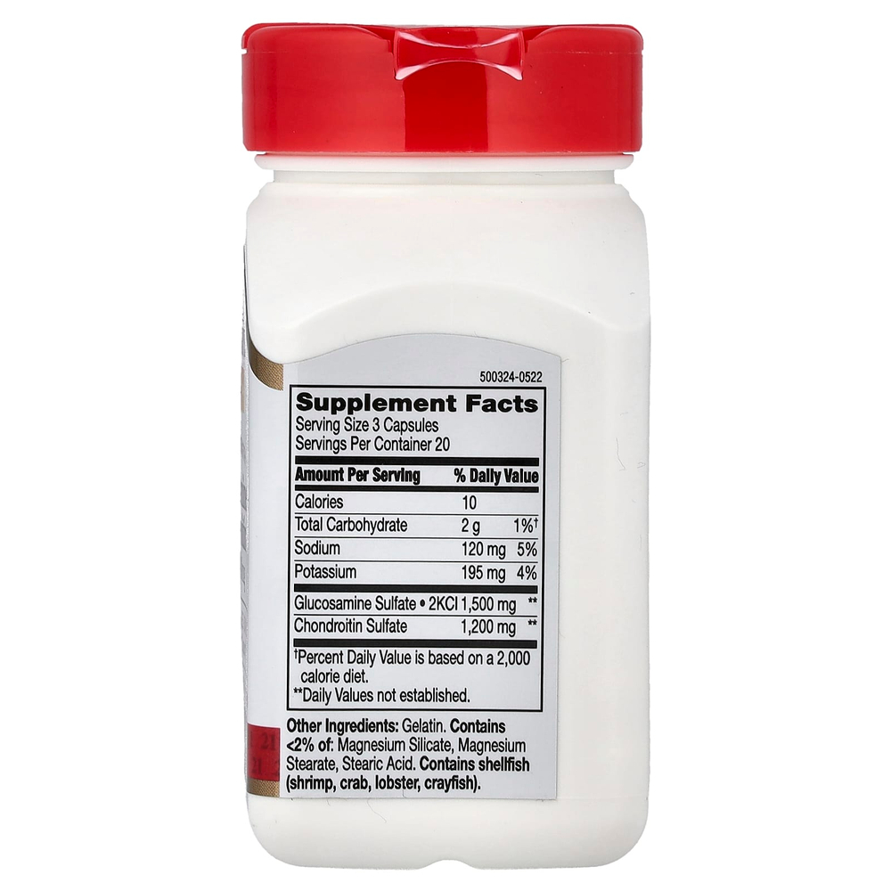 21st Century, глюкозамин и хондроитин, 500 мг/400 мг, 60 капсул, которые легко глотать