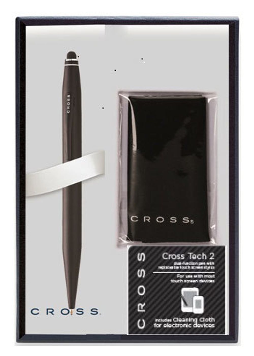 Cross Tech2 Satin Black шарик и салфетка для экранов (AT0652-1/1)