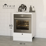 Кухонный модуль 60х60х85, Авери, напольный под духовой шкаф, из МДФ и ЛДСП, белый, Dipriz