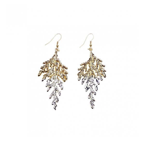 Серьги листья Ester Bijoux Кипарис SK153GAC-G/S BR