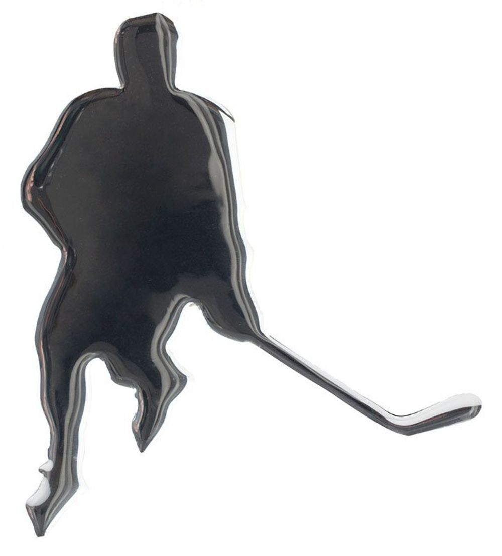 Наклейка на авто MAD GUY (хоккеист, металлик)