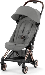 Коляска Cybex Coya Rosegold Frame Aton B2 i-Size Bay Blue Mirage Grey с дождевиком и бампером