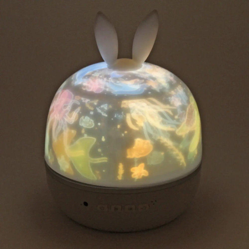 Диско-шар «Fantasy - Зайка» (в комплекте 6 картинок) 13*14 см, 5 реж, батарейки 4хАAА, USB, RGB (220V)