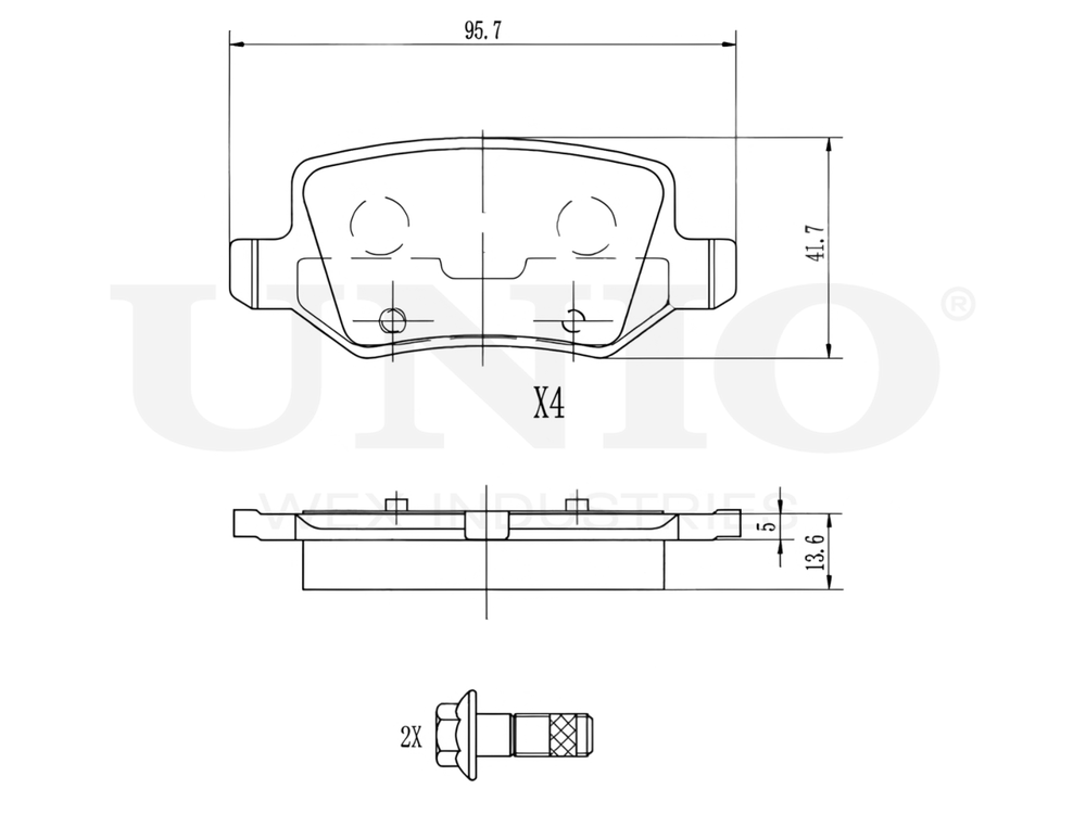 Колодки тормозные диск. задние UNIO BRP-20430