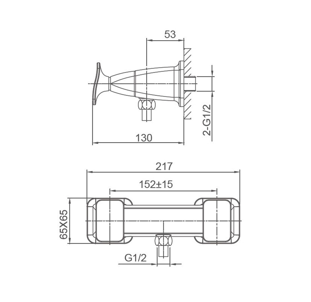 Смеситель для душа WONZON & WOGHAND SHAKESPEARE, Хром (WW-654101-CR)